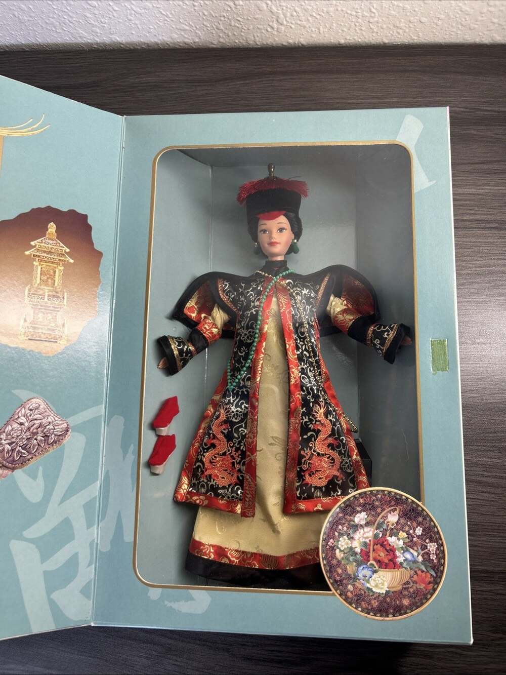 Chinese Empress Barbie Doll Toy Figurine Asian Dragon Gown Great Eras Edition